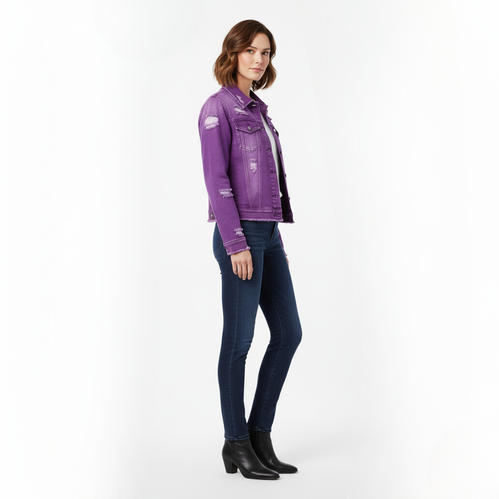 Casie Women's Distressed Denim Jacket